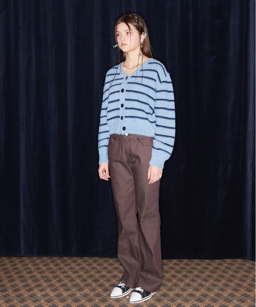 【セール】NM STRIPE CARDIGAN（カーディガン/ボレロ）｜LUVISTRUE（ラヴイズトゥルー）