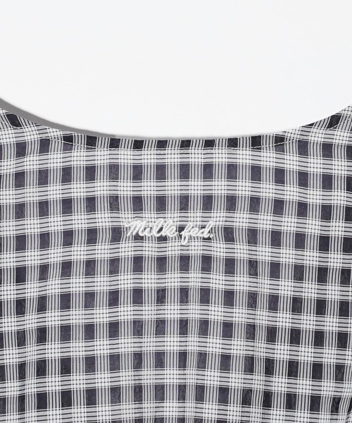 MILKFED.(ミルクフェド)の「SHEER PLAID BLOUSE(シャツ/ブラウス・レディース・ブラック/オフホワイト/ライトグリーン・ONE SIZE)」の11枚目の写真