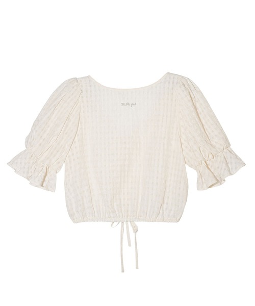 MILKFED.(ミルクフェド)の「SHEER PLAID BLOUSE(シャツ/ブラウス・レディース・ブラック/オフホワイト/ライトグリーン・ONE SIZE)」の6枚目の写真