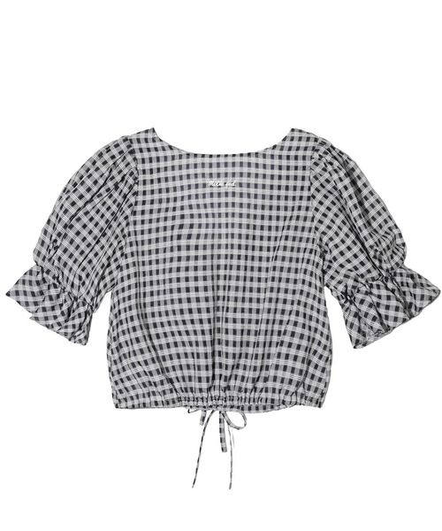 MILKFED.(ミルクフェド)の「SHEER PLAID BLOUSE(シャツ/ブラウス・レディース・ブラック/オフホワイト/ライトグリーン・ONE SIZE)」の16枚目の写真