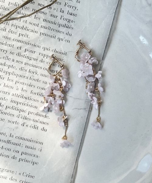 ランタナのクリアイヤリング（イヤリング）｜m.soeur（エムスール）