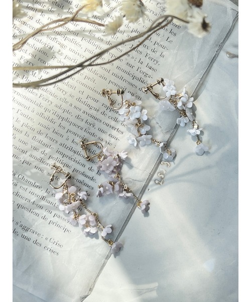 ランタナのクリアイヤリング（イヤリング）｜m.soeur（エムスール）