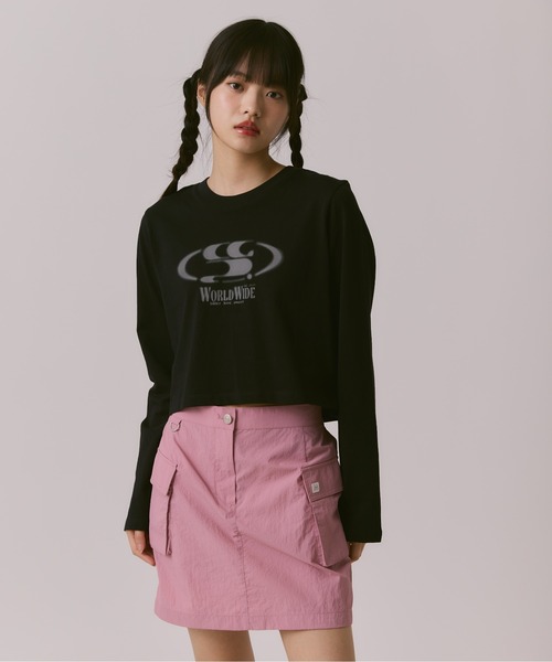 codegraphy（コードグラフィー）の「(WOMAN) WAVE Symbol Crop Long SLEEVE（Tシャツ/カットソー・レディース・ライトブルー/ホワイト/ブラック・MEDIUM/SMALL）」の7枚目の写真