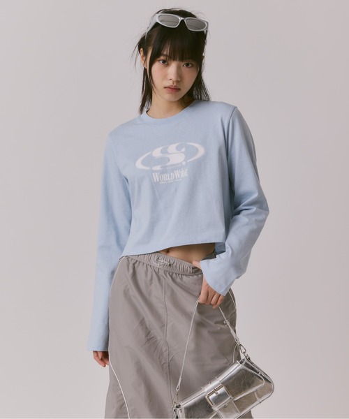 codegraphy（コードグラフィー）の「(WOMAN) WAVE Symbol Crop Long SLEEVE（Tシャツ/カットソー・レディース・ライトブルー/ホワイト/ブラック・MEDIUM/SMALL）」の11枚目の写真