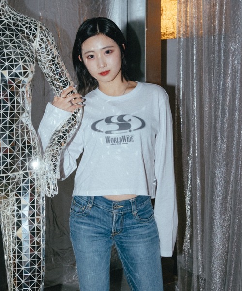 codegraphy（コードグラフィー）の「(WOMAN) WAVE Symbol Crop Long SLEEVE（Tシャツ/カットソー・レディース・ライトブルー/ホワイト/ブラック・MEDIUM/SMALL）」の5枚目の写真