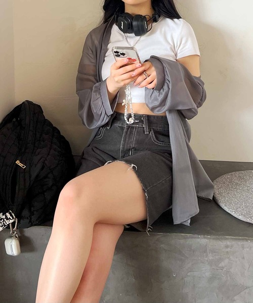 frunco（フランコ）の「シアーシャツ（シャツ/ブラウス・レディース・アイボリー/ブルー/グレー/パープル/ホワイト/ピンク/グリーン・FREE）」の22枚目の写真