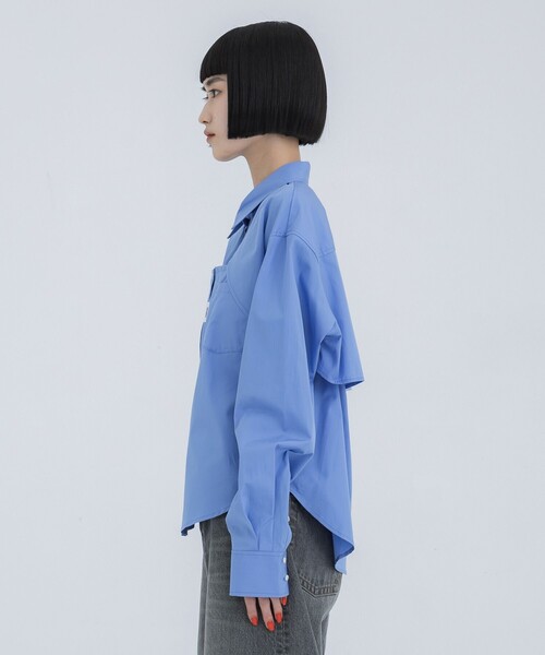 maimai✳︎BEIGEベイジ青色Vネック長袖シャツ4サイズ新品未使用タグ BASICKS/ベーシックス】カットアウトトーマスメイソンシャツ（シャツ