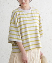 ドロップショルダーボーダーTシャツ