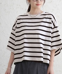 ドロップショルダーボーダーTシャツ