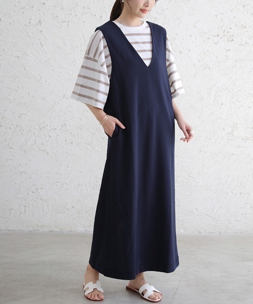 Doux Belle（ドゥーベル）の「ドロップショルダーボーダーTシャツ（Tシャツ/カットソー・レディース・ブラック/ベージュ/ライム・MEDIUM）」の18枚目の写真