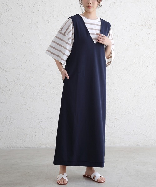 Doux Belle（ドゥーベル）の「ドロップショルダーボーダーTシャツ（Tシャツ/カットソー・レディース・ブラック/ベージュ/ライム・MEDIUM）」の19枚目の写真