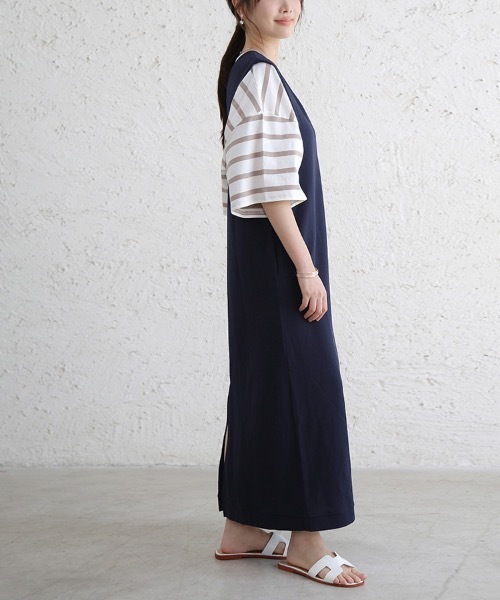 Doux Belle（ドゥーベル）の「ドロップショルダーボーダーTシャツ（Tシャツ/カットソー・レディース・ブラック/ベージュ/ライム・MEDIUM）」の20枚目の写真