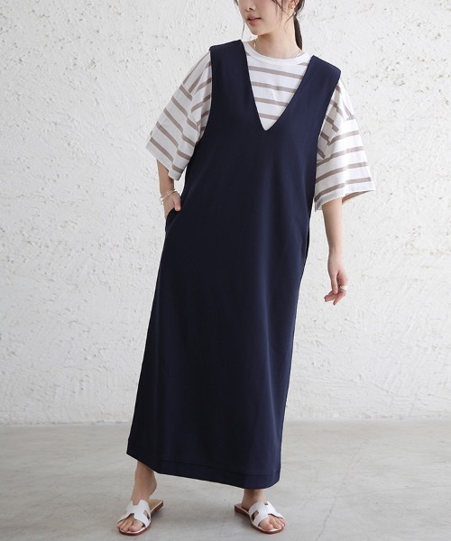 Doux Belle（ドゥーベル）の「ドロップショルダーボーダーTシャツ（Tシャツ/カットソー・レディース・ブラック/ベージュ/ライム・MEDIUM）」の21枚目の写真