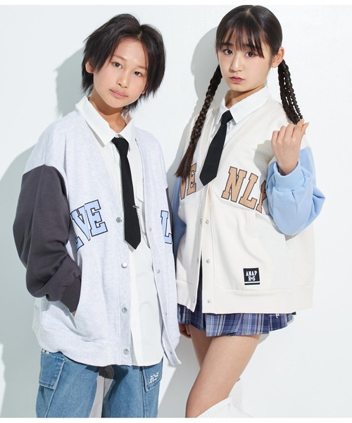 ANAP GiRL(アナップガール)の「ANAPR+S【リラスポ】2WAYネクタイ付BIGシャツ(ユニセックス)(シャツ/ブラウス・キッズ・ホワイト・S/M)」の12枚目の写真