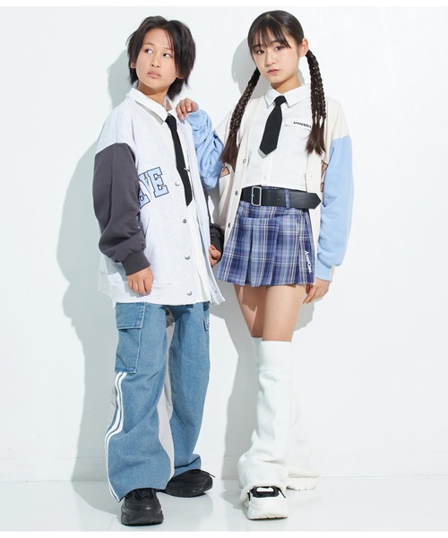 ANAP GiRL(アナップガール)の「ANAPR+S【リラスポ】2WAYネクタイ付BIGシャツ(ユニセックス)(シャツ/ブラウス・キッズ・ホワイト・S/M)」の14枚目の写真