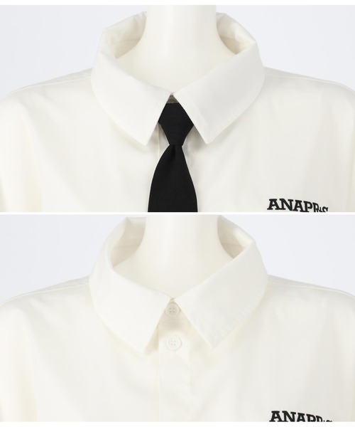ANAP GiRL(アナップガール)の「ANAPR+S【リラスポ】2WAYネクタイ付BIGシャツ(ユニセックス)(シャツ/ブラウス・キッズ・ホワイト・S/M)」の22枚目の写真