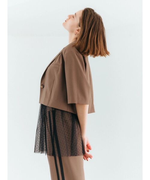 YECCA VECCA（イェッカヴェッカ）の「【2点SET】マルチwayチュールオーバーキャミSET/Tee（Tシャツ/カットソー・レディース・ブラック/オフホワイト・FREE）」の10枚目の写真