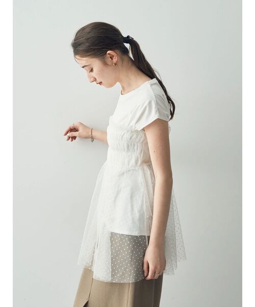 YECCA VECCA（イェッカヴェッカ）の「【2点SET】マルチwayチュールオーバーキャミSET/Tee（Tシャツ/カットソー・レディース・ブラック/オフホワイト・FREE）」の19枚目の写真