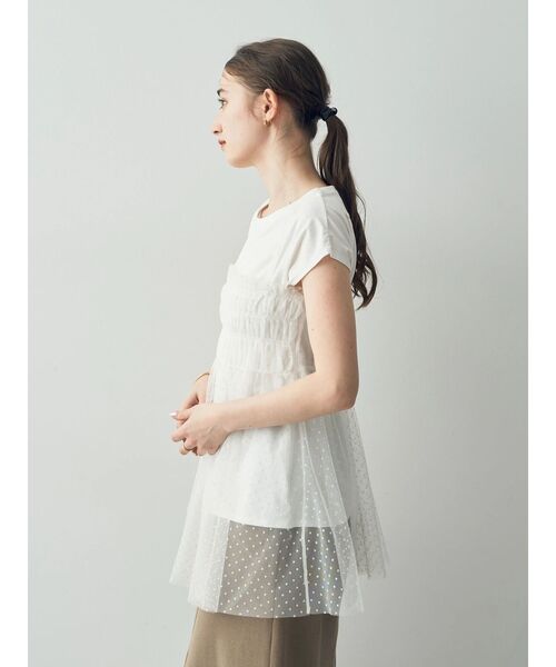 YECCA VECCA（イェッカヴェッカ）の「【2点SET】マルチwayチュールオーバーキャミSET/Tee（Tシャツ/カットソー・レディース・ブラック/オフホワイト・FREE）」の20枚目の写真