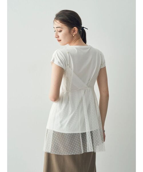 YECCA VECCA（イェッカヴェッカ）の「【2点SET】マルチwayチュールオーバーキャミSET/Tee（Tシャツ/カットソー・レディース・ブラック/オフホワイト・FREE）」の21枚目の写真