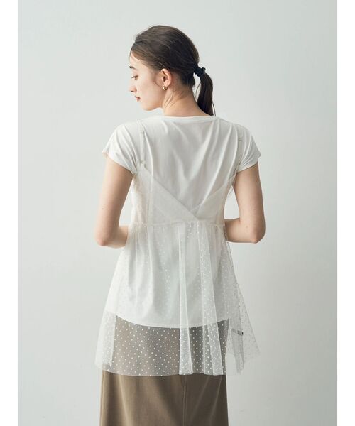 YECCA VECCA（イェッカヴェッカ）の「【2点SET】マルチwayチュールオーバーキャミSET/Tee（Tシャツ/カットソー・レディース・ブラック/オフホワイト・FREE）」の22枚目の写真