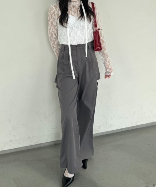 nemne store（ネンネストア）の「《Delfy》サイドカッティングスラックス（スラックス・レディース・グレー/ネイビー/ブラック・SMALL/MEDIUM）」の16枚目の写真