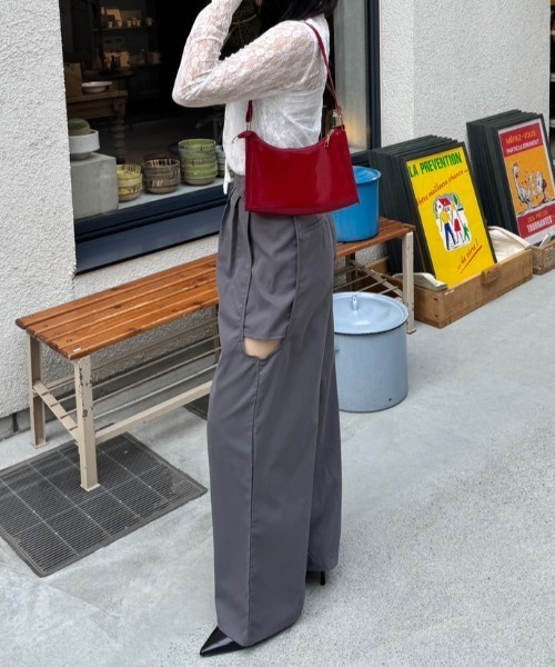 nemne store（ネンネストア）の「《Delfy》サイドカッティングスラックス（スラックス・レディース・グレー/ネイビー/ブラック・SMALL/MEDIUM）」の19枚目の写真