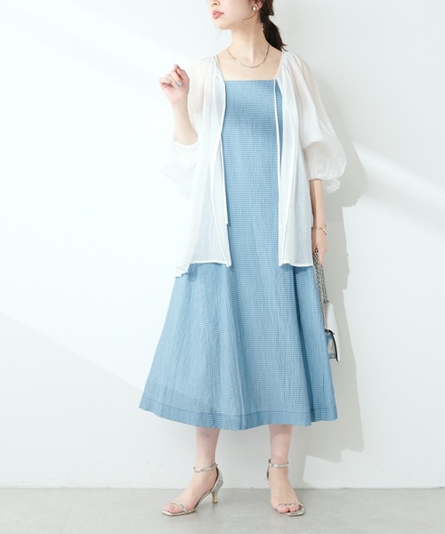 natural couture(ナチュラルクチュール)の「バックオープンワンピース(ワンピース・レディース・ブルー/グレー/ブラック/ベージュ・FREE)」の16枚目の写真
