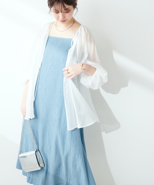 natural couture(ナチュラルクチュール)の「バックオープンワンピース(ワンピース・レディース・ブルー/グレー/ブラック/ベージュ・FREE)」の5枚目の写真
