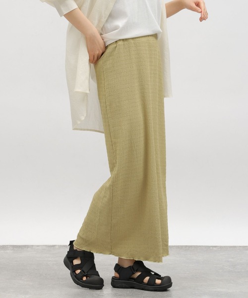 LAKOLE（ラコレ）の「シャーリングナロースカート / 118342（スカート・レディース・ライム/ブルー/ブラック/アイボリー・FREE）」の3枚目の写真