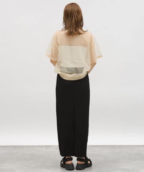 LAKOLE（ラコレ）の「シャーリングナロースカート / 118342（スカート・レディース・ライム/ブルー/ブラック/アイボリー・FREE）」の12枚目の写真