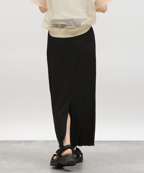 LAKOLE（ラコレ）の「シャーリングナロースカート / 118342（スカート・レディース・ライム/ブルー/ブラック/アイボリー・FREE）」の15枚目の写真