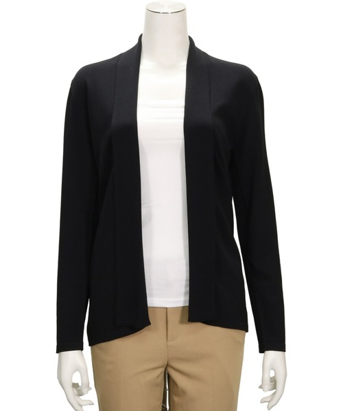 TOKYO SHIRTS(トウキョウシャツ)の「前立てリブトッパーニットカーディガン(ニット/セーター・レディース・ブラック/ネイビー/ベージュ・M/L)」の6枚目の写真