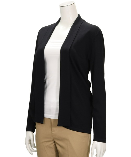 TOKYO SHIRTS(トウキョウシャツ)の「前立てリブトッパーニットカーディガン(ニット/セーター・レディース・ブラック/ネイビー/ベージュ・M/L)」の7枚目の写真