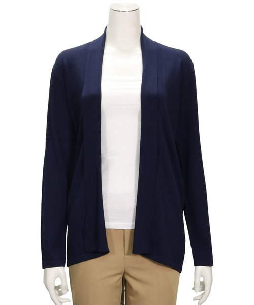 TOKYO SHIRTS(トウキョウシャツ)の「前立てリブトッパーニットカーディガン(ニット/セーター・レディース・ブラック/ネイビー/ベージュ・M/L)」の14枚目の写真