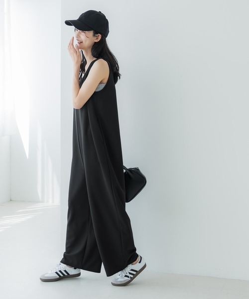 coca（coca）（コカ）の「カットジョーゼットVネックサロペット（サロペット/オーバーオール・レディース・ブラック・L/M）」の10枚目の写真