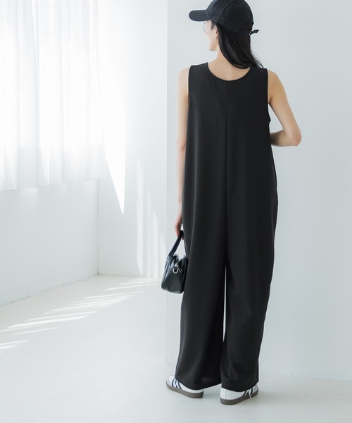 coca（coca）（コカ）の「カットジョーゼットVネックサロペット（サロペット/オーバーオール・レディース・ブラック・L/M）」の6枚目の写真