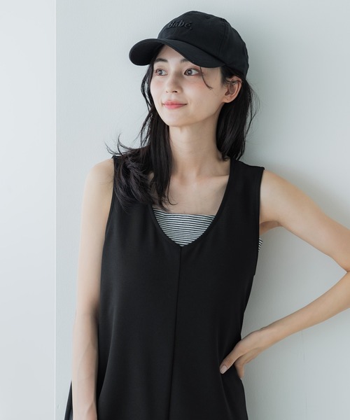 coca（coca）（コカ）の「カットジョーゼットVネックサロペット（サロペット/オーバーオール・レディース・ブラック・L/M）」の3枚目の写真