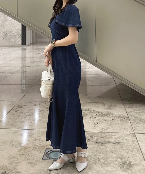 アプレジュール apres jour 長袖フレアマーメイドワンピース 長袖フレアマーメイドワンピース（ワンピース）｜apres jour