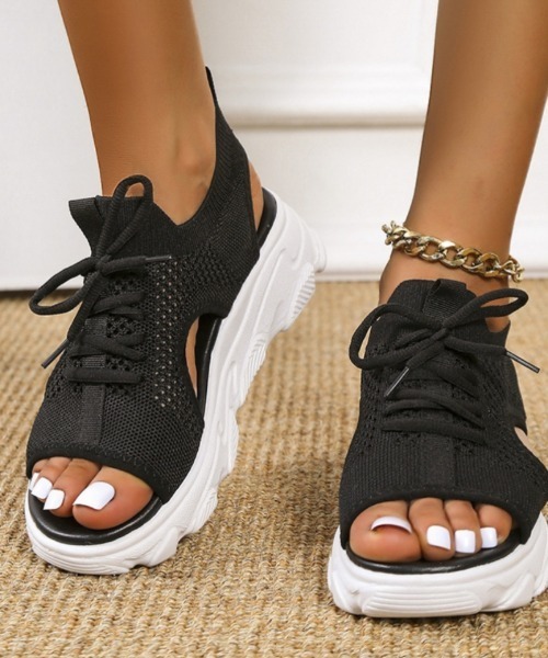 Ritzy(リッツィー)の「厚底 スニーカー スポーツサンダル(サンダル・レディース・ベージュ/ホワイト/ブラック・23/24/25/22.5/24.5/23.5)」の2枚目の写真