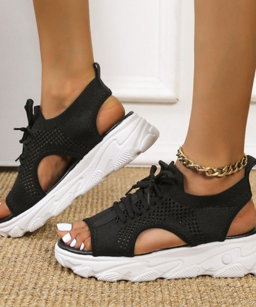 Ritzy(リッツィー)の「厚底 スニーカー スポーツサンダル(サンダル・レディース・ベージュ/ホワイト/ブラック・23/24/25/22.5/24.5/23.5)」の7枚目の写真