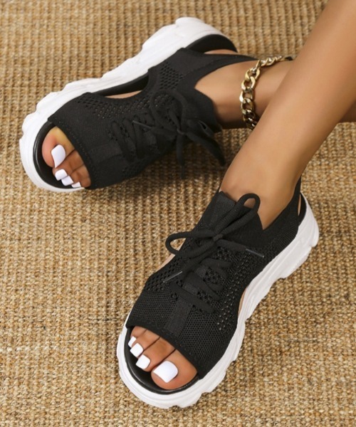 Ritzy(リッツィー)の「厚底 スニーカー スポーツサンダル(サンダル・レディース・ベージュ/ホワイト/ブラック・23/24/25/22.5/24.5/23.5)」の8枚目の写真