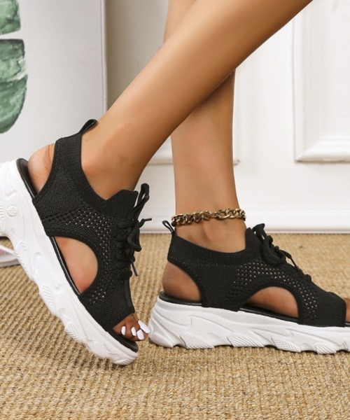 Ritzy(リッツィー)の「厚底 スニーカー スポーツサンダル(サンダル・レディース・ベージュ/ホワイト/ブラック・23/24/25/22.5/24.5/23.5)」の9枚目の写真