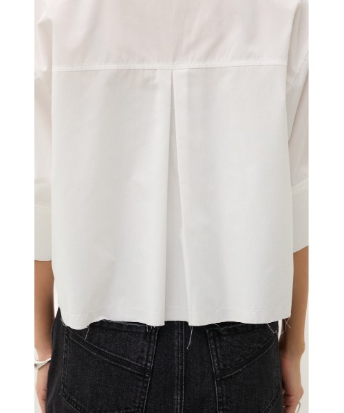 crie conforto(クリーコンフォルト)の「クロップドシャツ(シャツ/ブラウス・レディース・オフホワイト/ブラック/ライトブルー・FREE)」の21枚目の写真