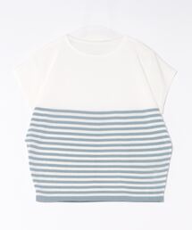 MHBG TOKYO（エムエイチビージートーキョー）の「フレンチ袖ボーダーニット（ニット/セーター）」