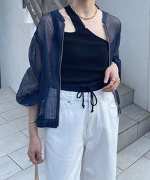 スクエアメッシュブルゾン