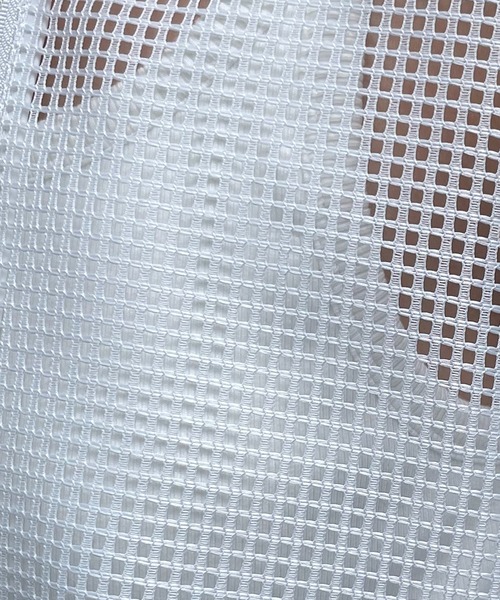 COLLAGE GALLARDAGALANTE（コラージュガリャルダガランテ）の「スクエアメッシュブルゾン（ブルゾン・レディース・オフホワイト/ネイビー・FREE）」の4枚目の写真