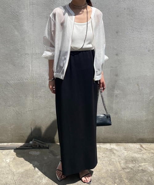 COLLAGE GALLARDAGALANTE（コラージュガリャルダガランテ）の「スクエアメッシュブルゾン（ブルゾン・レディース・オフホワイト/ネイビー・FREE）」の13枚目の写真