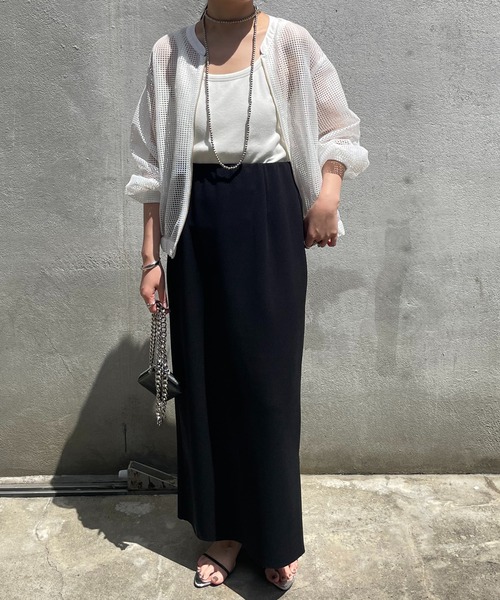 COLLAGE GALLARDAGALANTE（コラージュガリャルダガランテ）の「スクエアメッシュブルゾン（ブルゾン・レディース・オフホワイト/ネイビー・FREE）」の6枚目の写真