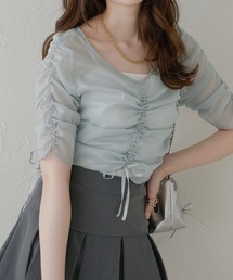 shirring sheer tops / シャーリングシアートップス